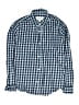 Nordstrom Checkered-gingham Blue Long Sleeve Button-Down Shirt Size 10 - 12 - photo 1