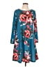Cupshe 100% Polyester Print Teal Casual Dress Size L - photo 1