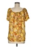 EMALINE 100% Polyester Yellow Short Sleeve Blouse Size M - photo 1