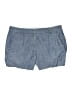 Lands' End 100% Baumwolle Chevron-herringbone Blue Shorts Size 12 - photo 1