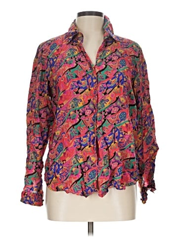 Christie & Jill Long Sleeve Silk Top (view 1)