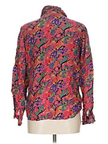 Christie & Jill Long Sleeve Silk Top (view 2)