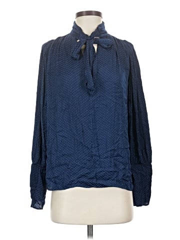 Aqua Long Sleeve Blouse (view 1)