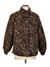 Mi ami 100% Polyester Animal Print Brown Faux Fur Jacket Size L - photo 1