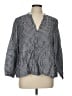 Gap 100% Cotton Checkered-gingham Black 3/4 Sleeve Button-Down Shirt Size L (tall) - photo 1
