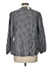 Gap 100% Cotton Checkered-gingham Black 3/4 Sleeve Button-Down Shirt Size L (tall) - photo 2