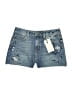 Zara Basic Graphic Blue Denim Shorts Size 4 - photo 1