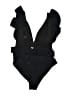 Unbranded Solid Black One Piece Swimsuit Size XXL - photo 2