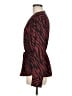 Express 100% Polyester Animal Print Burgundy Long Sleeve Blouse Size M - photo 5