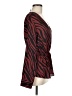 Express 100% Polyester Animal Print Burgundy Long Sleeve Blouse Size M - photo 4