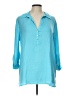 Lilly Pulitzer 100% Polyester Solid Teal 3/4 Sleeve Blouse Size L - photo 1
