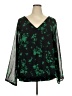 Torrid 100% Polyester Green 3/4 Sleeve Blouse Size 4X Plus (4) - photo 1