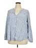 Old Navy Stripes Blue Long Sleeve Blouse Size XXL - photo 1