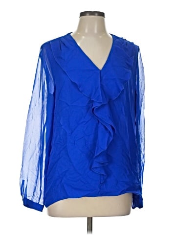 Elie Tahari Long Sleeve Silk Top (view 1)