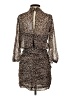 MNG Animal Print Brown Cocktail Dress Size 4 - photo 2