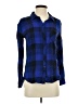 Rails 100% Rayon Plaid Blue Long Sleeve Button-Down Shirt Size S - photo 1