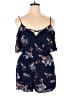 Mudd 100% Rayon Floral Blue Romper Size XL - photo 1