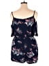 Mudd 100% Rayon Floral Blue Romper Size XL - photo 2