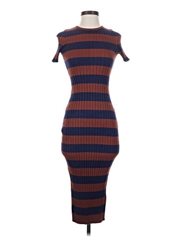 Madewell Ribbed Midi Sweater Dress in Stripe (view 1)