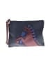 Tory Burch 100% Leather Animal Print Graphic Color Block Blue Leather Wristlet One size - photo 1