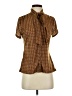 Covington 100% Polyester Brown Short Sleeve Blouse Size S (petite) - photo 1