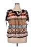 ECI Brown Short Sleeve Blouse Size 18 - photo 1