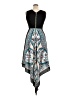 Maia 100% Polyester Paisley Blue Cocktail Dress Size 10 - photo 2
