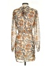 En Creme 100% Polyester Paisley Tan Ivory Cocktail Dress Size S - photo 2