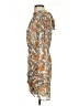 En Creme 100% Polyester Paisley Tan Ivory Cocktail Dress Size S - photo 5