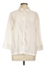 White Stag Solid Ivory 3/4 Sleeve Button-Down Shirt Size L - photo 1