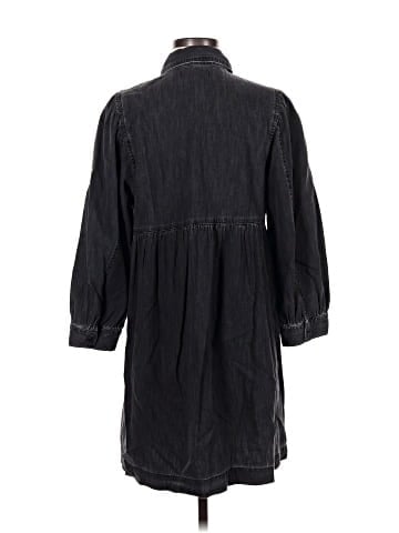 Madewell Denim Babydoll Shirtdress in Washed Black (view 2)