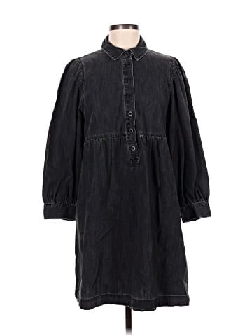 Madewell Denim Babydoll Shirtdress in Washed Black (view 1)