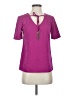 Trina Turk 100% Polyester Purple Short Sleeve Blouse Size XS - photo 1
