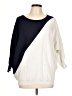 Nina Leonard Color Block White Poncho Size L - photo 1