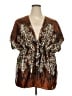 Lane Bryant 100% Polyester Brown Short Sleeve Blouse Size 18 - 20 Plus - photo 1