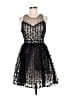 Ryu 100% Polyester Hearts Black Cocktail Dress Size M - photo 1