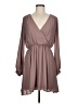 Lush 100% Polyester Solid Brown Casual Dress Size M - photo 1