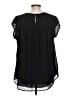 DR2 100% Polyester Black Short Sleeve Blouse Size L - photo 2