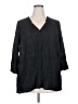 Lucky Brand 100% Rayon Black 3/4 Sleeve Blouse Size 2X - photo 1