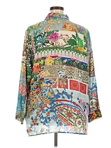 Johnny Was 3/4 Sleeve Silk Top (view 2)