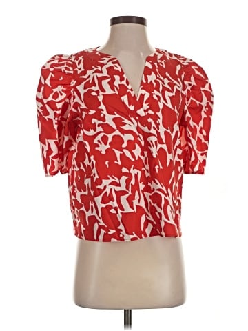 Lavender Brown Short Sleeve Blouse (view 1)