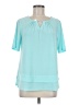Nina Leonard Teal Short Sleeve Blouse Size M - photo 1