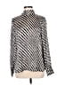 MNG 100% Polyester Houndstooth Ivory Black Long Sleeve Blouse Size M - photo 1