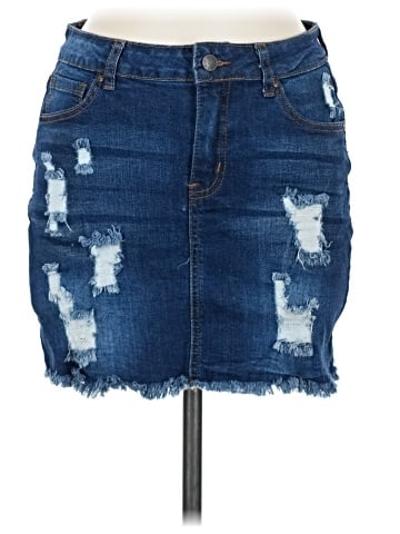Wax Jean Denim Skirt (view 1)