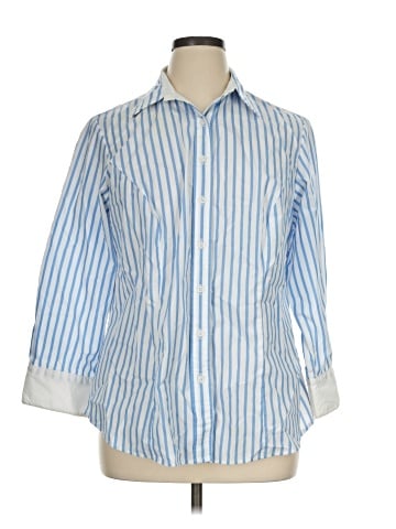 Signature by Larry Levine 3/4 Sleeve Button-Down Shirt (view 1)