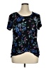 Candie's Floral Blue Short Sleeve T-Shirt Size XL - photo 1