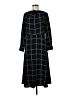 H&M 100% Polyester Argyle Black Casual Dress Size 6 - photo 1
