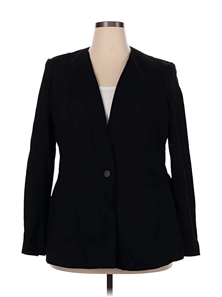 Pre-owned Lane Bryant Blazer Jacket In Black