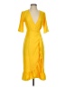 Topshop 100% Polyester Yellow Cocktail Dress Size 2 - photo 1