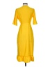 Topshop 100% Polyester Yellow Cocktail Dress Size 2 - photo 2